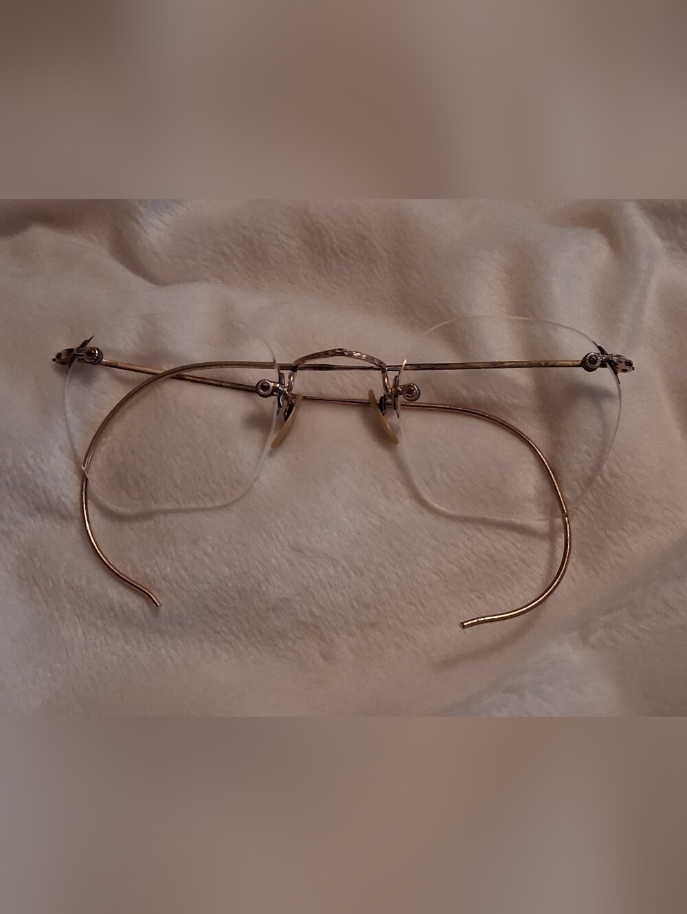 PRISTINE Vintage 1940s SHURON Rimless 12K GF Filigree Eyeglasses